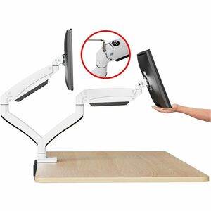 SIIG Dual Monitor Aluminum Heavy Duty Desk Mount with USB and Audio Ports - 17" to 43" - VESA 75x75, 100x100, 200x200