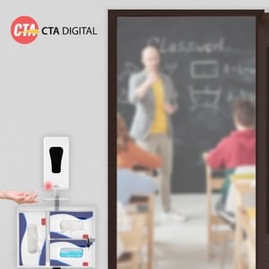 CTA Digital Compact Mobile Sanitizing Station with Automatic Soap Dispenser - Floor - Chrome Plated, Acrylic