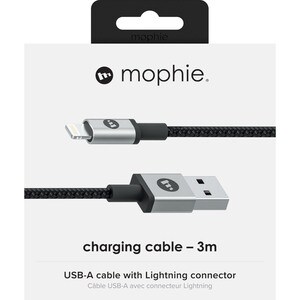 MOPHIE CABLE USB-A TO LIGHTNING 3M BLACK