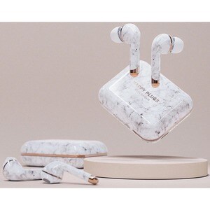 Happy Plugs Air 1 Plus True Wireless Earbud Stereo Earset - White Marble - Binaural - In-ear - 3048 cm - Bluetooth - 16 Oh