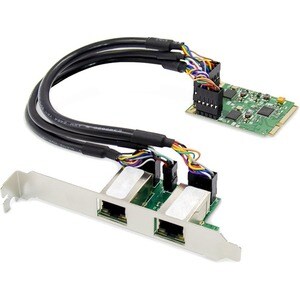 Digitus DN-10134 Gigabit Ethernet Card for PC - 10/100/1000Base-T - Plug-in Card - Mini PCI Express - 2 Port(s) - 2 - Twis