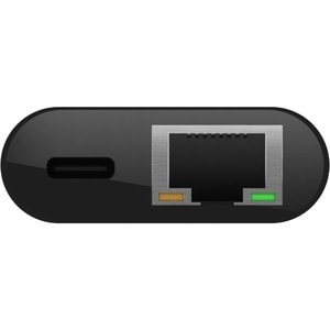Belkin USB-C to Ethernet + Charge Adapter - 1 x USB Type C - Male - 1 x RJ-45 Network - Female, 1 x USB Type C - Female - 
