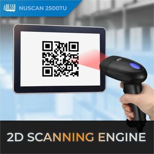 Adesso NuScan 2600U - Handheld 2D Barcode Scanner - Cable Connectivity - 30 scan/s - 12" Scan Distance - 1D, 2D - LED - US