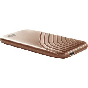 WD My Passport WDBAGF0010BGD-WESN 1 TB Portable Solid State Drive - External - Gold - USB 3.2 (Gen 2) Type C - 1050 MB/s M