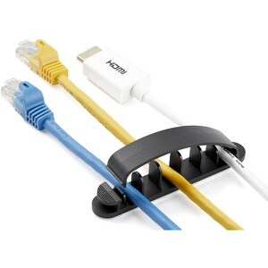 StarTech.com 100 Cable Management Clips - Self Adhesive 6 Slot - Resusable Nylon Desktop USB/Computer Cord Organizer/Clamp