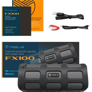 TREBLAB FX100-Extreme Bluetooth Speaker- Rugged for Outdoors,Shockproof,Waterproof, Built-In Power Bank, HD Audio w/ Deep 