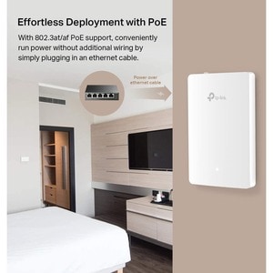 TP-LINK Omada SDN AC1200 Wireless MU-MIMO Gigabit Wall Plate Access Point. Wireless Speeds: up to 300 Mbps on 2.4Ghz and u