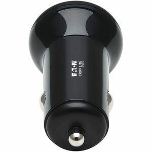 Eaton Tripp Lite Series Dual-Port USB Car Charger with 24W Charging - USB-C (24W) PD 3.0, USB-A (24W) QC 3.0, Black - 12 V