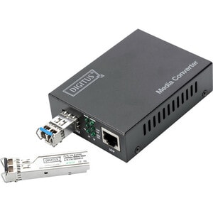 Digitus DN-82211 Transceiver/Medienkonverter - 1 Anschluss(e)Netzwerk (RJ-45) - Twisted Pair, Glasfaserleitung - 10 Gigabi