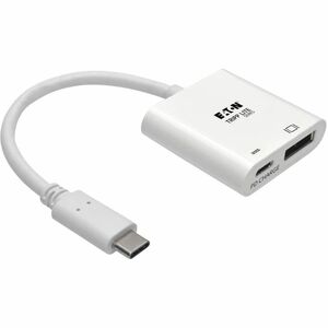 Eaton Tripp Lite Series USB-C to DisplayPort Active Adapter Cable with Equalizer (M/F), UHD 8K, HDR, 60W PD Charging, Whit