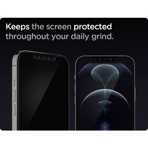 Spigen GLAS.tR EZ Fit Tempered Glass Screen Protector - Transparent - 2 - For LCD iPhone 12, iPhone 12 Pro - Fingerprint R