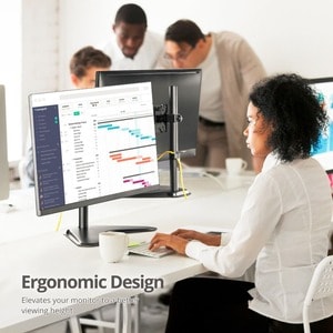 SIIG Height Adjustable Single Monitor Freestanding Desk Stand for 13" to 32" - Heavy duty free standing desk stand for up 