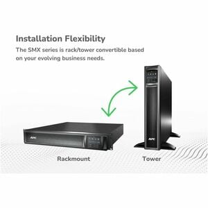 APC Smart-UPS X, Line Interactive, 1500VA, Rack/tower convertible 2U, 120V, 8x 5-15R NEMA, SmartConnect port+NMC, Extended