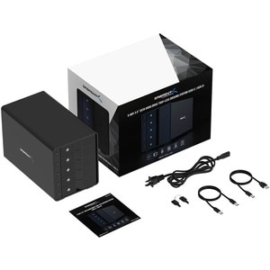 Sabrent DS-SC5B Drive Dock SATA/600 - USB 3.2 (Gen 2) Type C Host Interface External - Black - Hot Swappable Bays - 5 x HD