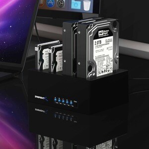 Sabrent DS-U3B4 Drive Dock SATA - USB 3.0 Host Interface External - Black - Hot Swappable Bays - 4 x HDD Supported - 4 x S