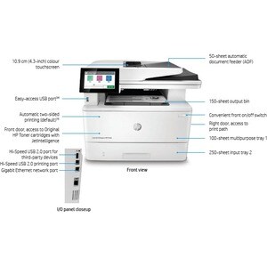 HP LaserJet M430f Laser Multifunction Printer-Monochrome-Copier/Fax/Scanner-42 ppm Mono Print-1200x1200 Print-Automatic Du