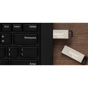 Kingston DataTraveler Kyson DTKN 256 GB USB 3.2 (Gen 1) Type A Flash Drive - Silver - 200 MB/s Read Speed - 60 MB/s Write 