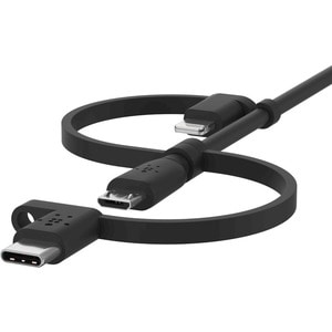 Belkin Universal Cable 15W (USB-A cable with USB-C, Micro-USB and Lightning connectors) - 3.30 ft Lightning/Micro-USB/USB/