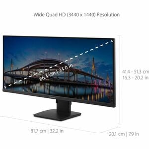 ViewSonic Value VA3456-MHDJ 34 Zoll Class UWQHD LED-Monitor - 21:9 Format - Schwarz - 86,6 cm (34,1 Zoll) Viewable - IPS-T