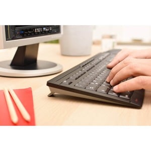 CHERRY STREAM DESKTOP Tastatur & Maus - Deutsch - Kabellos USB, Schwarz - Maus, Optische, Kabellos, USB, 2400 dpi Bewegung