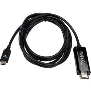 V7 V7UCHDMI-2M 2.01 m HDMI/USB-C A/V Cable - V7 USB-C to HDMI 2.0 Adapter Cable 2 Meters Black21.6 Gbps 34AWG Aluminum Myl