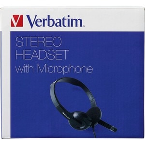 Verbatim Stereo Headset with Microphone - Stereo - Mini-phone (3.5mm) - Wired - 32 Ohm - 20 Hz - 20 kHz - Over-the-head - 