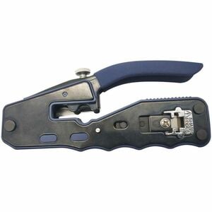 Eaton Tripp Lite Series Crimping Tool with Cable Stripper for Pass-Through RJ45 Plugs - Black, Blue - Non-slip Handle, Sec