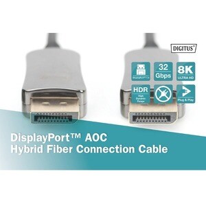 DISPLAYPORT AOC HYBRID LWLCABLE M/M 20M UHD 8K 60HZ GOLD BL