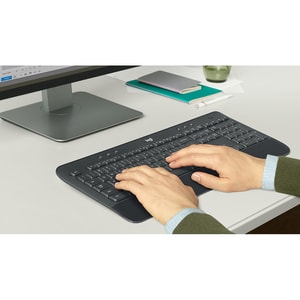 Logitech MK545 Keyboard & Mouse - QWERTY - English (US) - USB Wireless Bluetooth - Keyboard/Keypad Color: Black - USB Wire