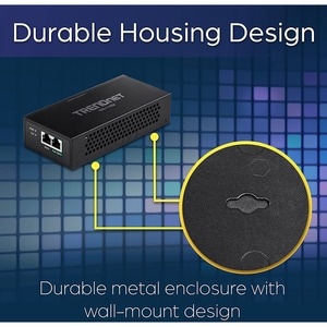 Injecteur POE TRENDnet - Conforme aux normes TAA - 120 V AC, 230 V AC Entrée - 1 x Gigabit Ethernet Port(s) d'entrée - 95 W