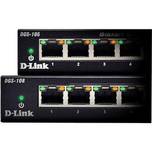D-Link DGS-108 8 Ports Ethernet Switch - 2 Layer Supported - 4.62 W Power Consumption - Twisted Pair - Desktop
