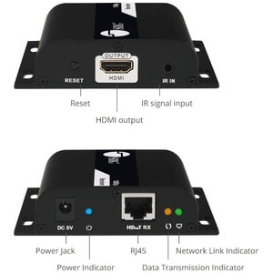 SIIG 1x4 1080p HDMI Splitter HDbitT over IP Extender Kit - 120m - Extends HDMI Signal up to 394ft (120m) over CAT6 Cable w