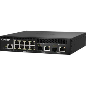 QNAP QSW QSW-M2108R-2C 10 Ports Manageable Ethernet Switch - 2 Layer Supported - Modular - 60 W Power Consumption - Optica