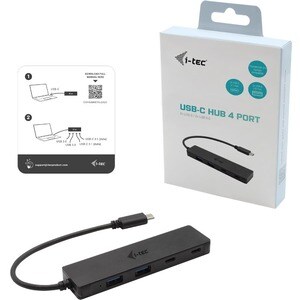 Hub USB i-tec - USB 3.1 Type C - Portable - Noir - 4 Total de ports USB - 2 Port(s) USB 3.0 - 2 Port(s) USB 3.1 - PC, Mac,