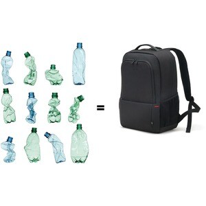Dicota Eco Tasche (Rucksack) für 33 cm (13 Zoll) bis 39,6 cm (15,6 Zoll) Notebook - Schwarz - 300D Polyethylene Terephthal