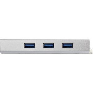 3 Port Portable USB 3.0 Hub plus Gigabit Ethernet - Aluminum and Compact USB Hub with Gigabit Ethernet Adapter - Silver Ap