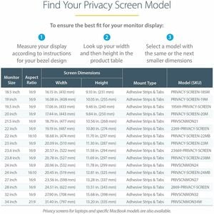 StarTech.com Monitor Privacy Screen for 34 inch Ultrawide Display, 21:9 Widescreen Computer Screen Security Filter, Blue L