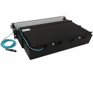 Eaton Tripp Lite Series Preloaded Fiber Patch Panel, 2U - 32x (12F MTP/MPO-PC to 4x LC Duplex F/F) 8F Trunk Cables, OM4 Mu