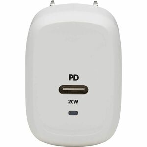 Tripp Lite series Compact 1-Port USB-C Wall Charger - GaN Technology, 20W PD 3.0 Charging, White - 20 W - 230 V AC, 120 V 