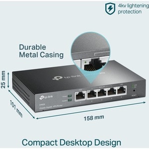 Omada Gigabit VPN Router | 5 Porte Gigabit - 1 Porta USB WAN - Dispositivo integrato Omada SDN
