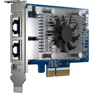 QNAP QXG-10G2T-X710 10Gigabit Ethernet Card for NAS Storage Device, Switch, Workstation - 10GBase-T - Plug-in Card - PCI E