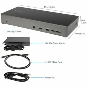 StarTech.com USB C Dock, Triple 4K Monitor USB-C Docking Station with DP 1.4 & DSC, 2x DisplayPort & 1x HDMI, 100W PD, 6x 