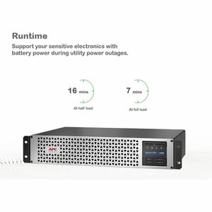 APC Smart-UPS, Line Interactive, 1000VA, Lithium-ion, Rackmount 2U, 120V, 6x NEMA 5-15R outlets, SmartConnect Port+Network