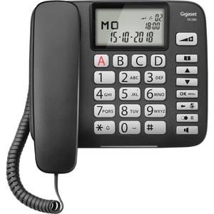 Gigaset DL580 Standard Phone - Black - Speakerphone - Hearing Aid Compatible