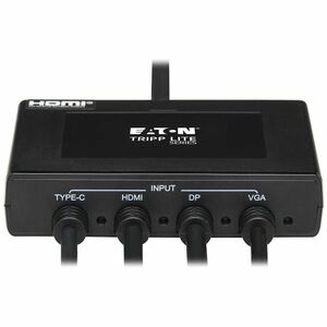 Eaton Tripp Lite Series 4-Port Presentation Adapter, 4K 60 Hz (4:4:4) HDMI, DP, USB-C and 1080p VGA to HDMI, Built-In Cabl