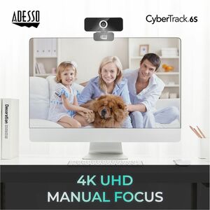 Adesso CyberTrack 6S Webcam - 8 Megapixel - 30 fps - USB 2.0 - TAA Compliant - 3840 x 2160 Video - CMOS Sensor - Manual Fo