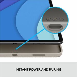 Logitech Combo Touch Keyboard/Cover Case (Folio) for 12.9" Apple, Logitech iPad Pro (5th Generation) Tablet - Sand - Scrap