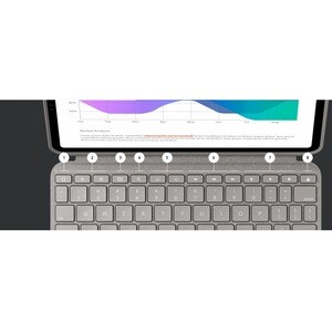 Logitech Combo Touch Keyboard/Cover Case for 32.8 cm (12.9") Apple iPad Pro (5th Generation) Tablet - Sand - Scrape Resist