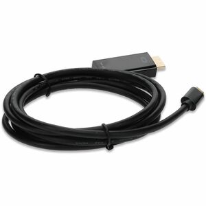 AddOn 6ft (~2m) USB C 3.1 Male to HDMI Male Adapter Cable, Up to 4K 30Hz, Black - 6 ft HDMI/USB-C A/V Cable for Audio/Vide