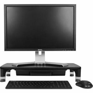 Targus AWE804GL Monitor Riser - 14.97 kg Load Capacity - Black - For Monitor - Pull-out Drawer, Adjustable